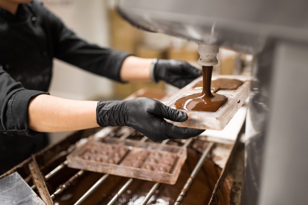 Herstellung von Schokolade in Schokoladenfabrik